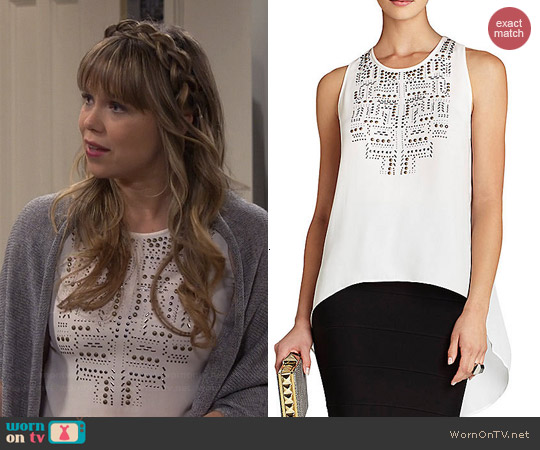 Bcbgmaxazria Danna Embellished Top worn by Amanda Fuller on Last Man Standing