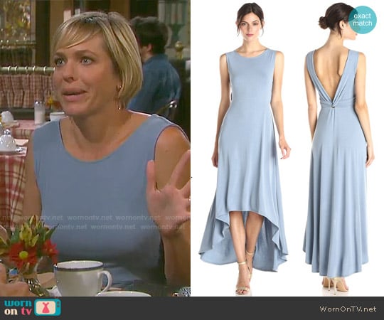 Bcbgmaxazria Fara Dress in Vintage Shadow Blue worn by Nicole Walker (Arianne Zucker) on Days of our Lives