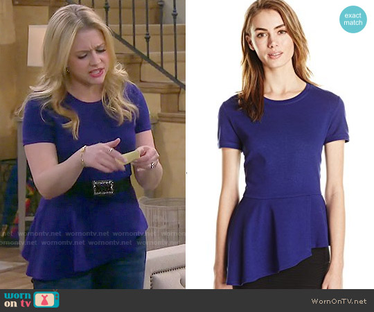 Bcbgmaxazria Harlee Top in Blue worn by  Melanie Burke (Melissa Joan Hart) on Melissa and Joey