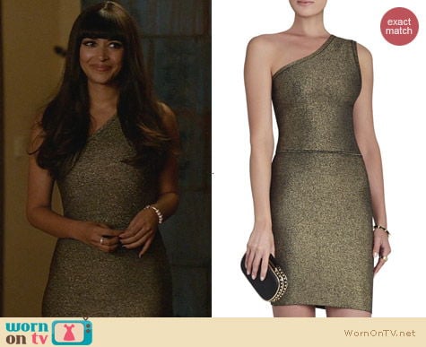 Bcbgmaxazria Inari One Shoulder Dress worn by Hannah Simone on New Girl