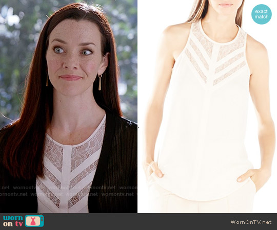 Bcbgmaxazria Jay Lace Top in Cream worn by Lily Salvatore (Annie Wersching) on The Vampire Diaries