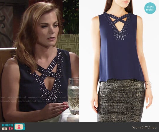 Bcbgmaxazria Joline Top worn by Phyllis Newman (Gina Tognoni) on The Young and the Restless