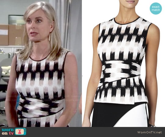 Bcbgmaxazria 'Jolyne' Peplum Top worn by Ashley Abbott (Eileen Davidson) on The Young and the Restless