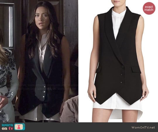 Bcbgmaxazria Justyne Sleeveless Shirt Dress worn by Emily Fields (Shay Mitchell) on Pretty Little Liars