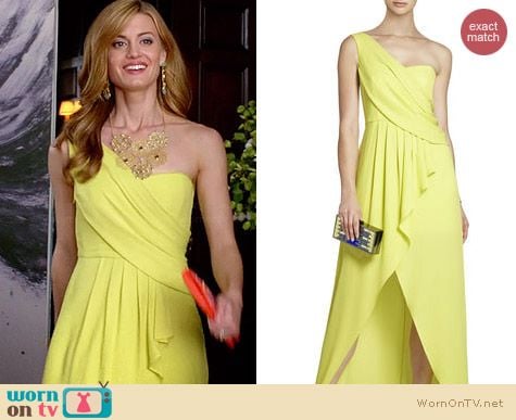 Bcbgmaxazria Kail Draped One Shoulder Gown worn by Brooke D'Orsay on Royal Pains