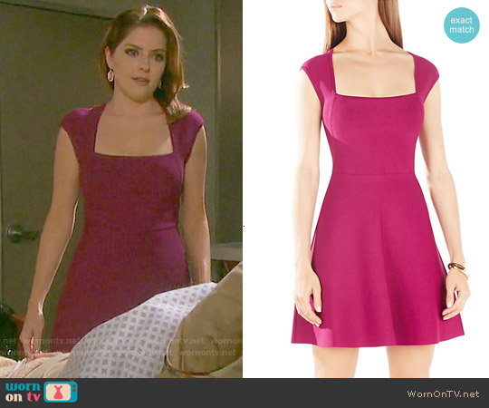 Bcbgmaxazria Kamara Dress in Port worn by Theresa Donovan (Jen Lilley) on Days of our Lives