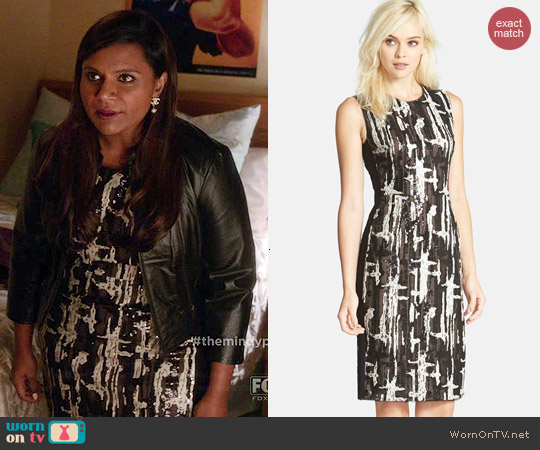 Bcbgmaxazria Larisa Sequin Sheath Dress worn by Mindy Kaling on The Mindy Project