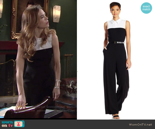 Bcbgmaxazria Laryssa Jumpsuit worn by Victoria Newman (Amelia Heinle) on The Young and the Restless