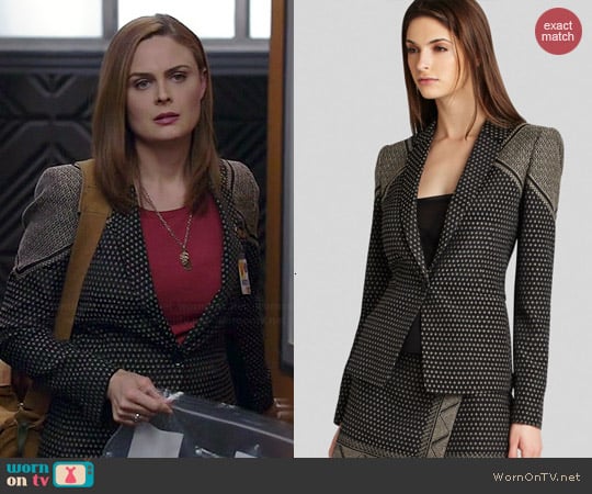 Bcbgmaxazria Lawson Jacquard Blazer worn by Emily Deschanel on Bones