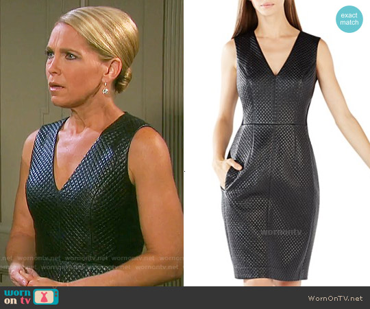 Bcbgmaxazria Livie Quilted Faux Leather Dress worn by Jennifer Horton (Melissa Reeves) on Days of our Lives