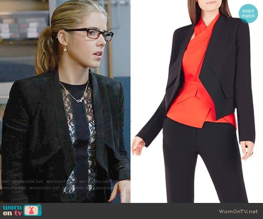 Bcbgmaxazria Lloyd Jacket worn by Felicity Smoak (Emily Bett Rickards) on Arrow