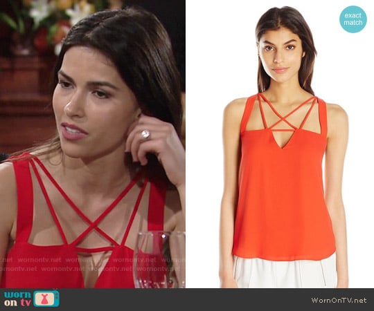 Bcbgmaxazria Raelyn Top in Red worn by Marisa Sierras (Sofia Pernas) on The Young and the Restless