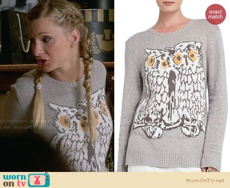 Bcbgmaxazria Rooney Owl Pullover worn by Heather Morris on Glee