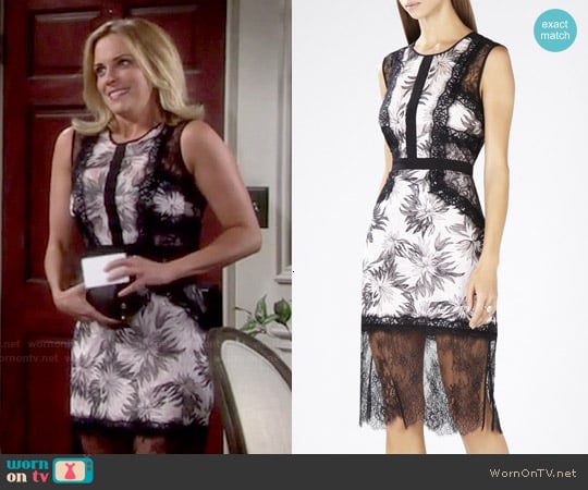 Bcbgmaxazria Shawna Lace Applique Dress worn by Sage Warner (Kelly Sullivan) on The Young and the Restless