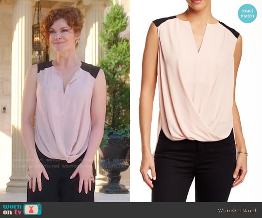 Bcbgmaxazria Sleeveless Faux Wrap Blouse worn by Evelyn Powell (Rebecca Wisocky) on Devious Maids