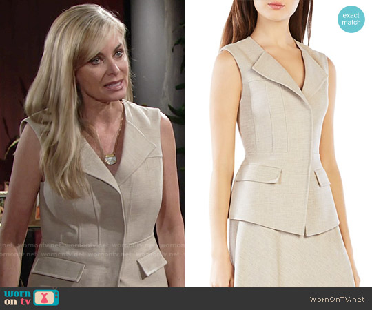 Bcbgmaxazria Zip-Front Vest in Dune worn by Ashley Abbott (Eileen Davidson) on The Young and the Restless