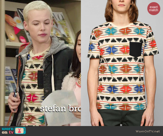 BDG Geo Stripe Tee worn by Lyle Lettau on Degrassi: The Next Generation