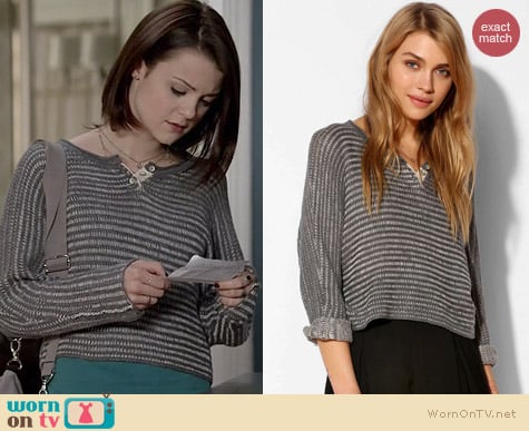 BDG Little League Henley Sweater worn by Kathryn Prescott on Finding Carter