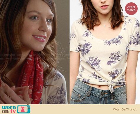 BDG Printed Scoopneck Tee worn by Melissa Benoist on Glee