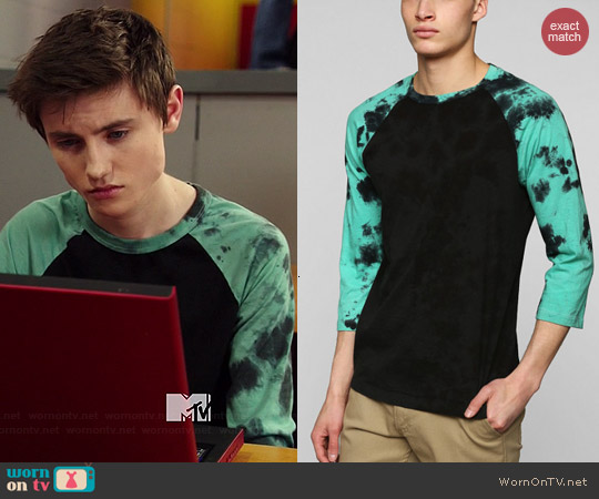 BDG Tie Dye Sleeve Raglan Tee worn by Spencer Macpherson on Degrassi