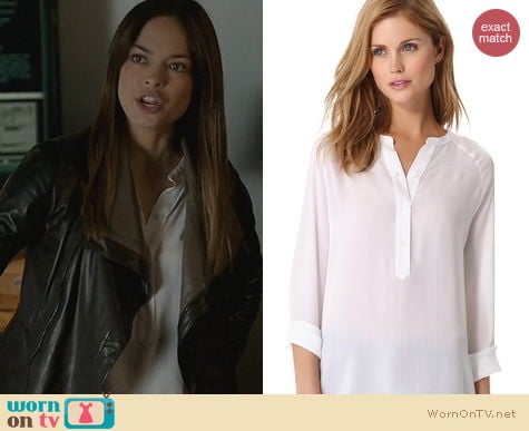 Beauty and the Beast Fashion: Vince Raglan Half Placket Blouse worn by Kristen Kreuk