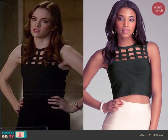 Bebe Cage Yoke Bandage Top worn by Caitlin Snow on The Flash