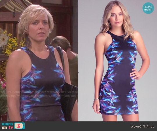 Bebe Feather Glow Dress worn by Nicole Walker (Arianne Zucker) on Days of our Lives