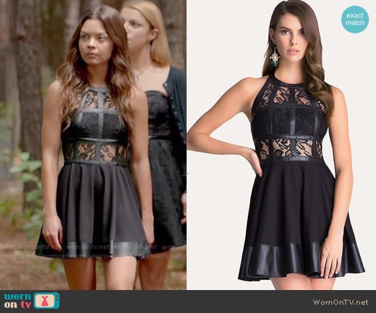 Bebe Fit and Flare T-strap Dress worn by Nora (Scarlett Byrne) on The Vampire Diaries