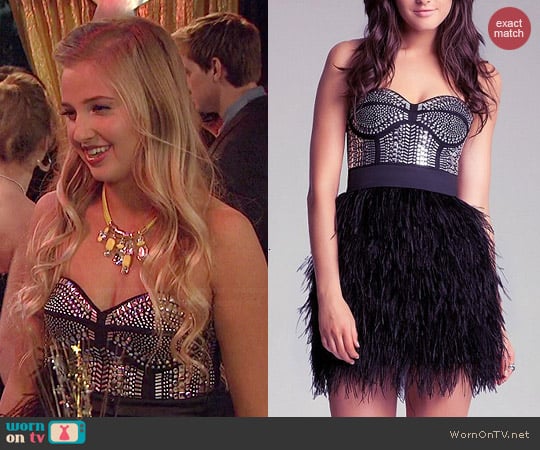 Bebe Isis Feather Dress worn by Veronica Dunne on KC Undercover