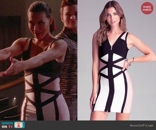 Bebe Lila Colorblock Dress worn by Naya Rivera on Glee