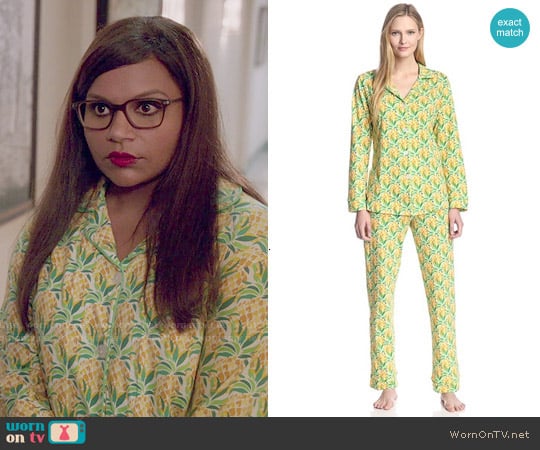 BedHead Classic Pajama Set in Pineapples worn by Mindy Lahiri (Mindy Kaling) on The Mindy Project