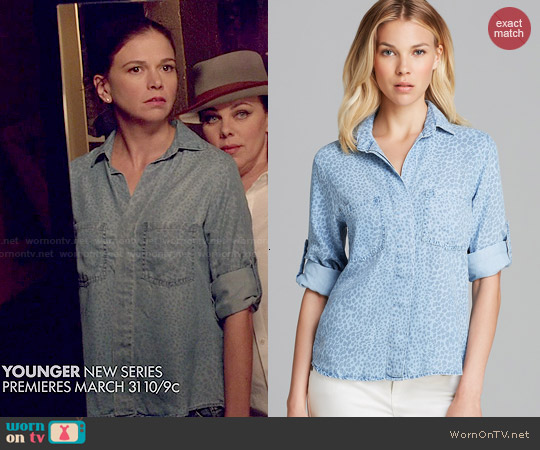 Bella Dahl Cheetah Chambray Button Down Shirt worn by Liza Miller (Sutton Foster) on Younger