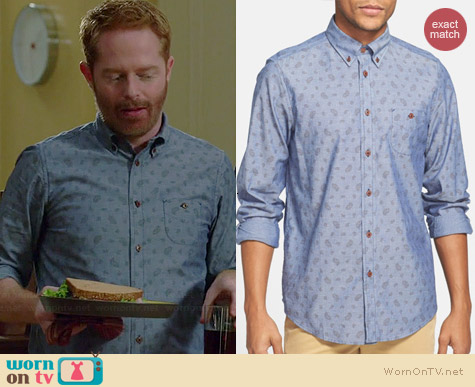 Ben Sherman Paisley Print Chambray Shirt worn by Jesse Tyler Ferguson on Modern Family