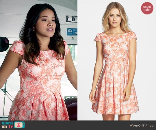 Betsey Johnson Print Fit & Flare Dress worn by Gina Rodriguez on Jane the Virgin