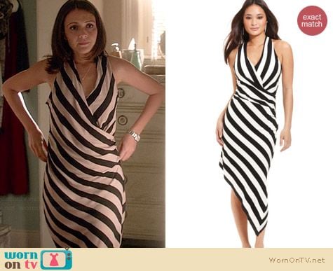 Betsey Johnson Striped Asymmetrical Hem Dress worn by Italia Ricci on Chasing Life