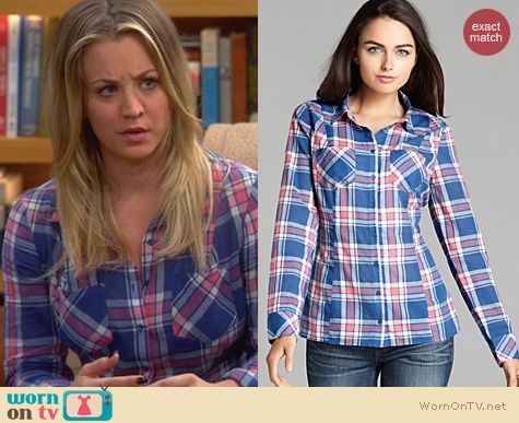 The Big Bang Theory Clothes: Guess Clasic Plaid Shirt worn by Kaley Cuoco