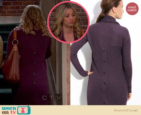 The Big Bang Theory Fashion: Calvin Klein Ribbed button back cardigan worn by Kaley Cuoco