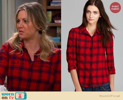 The Big Bang Theory Fashion: Joe's Jeans Dandy Woven Shirt worn by Kaley Cuoco