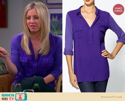 The Big Bang Theory Fashion: Splendid shirting pocket tunic worn by Kaley Cuoco