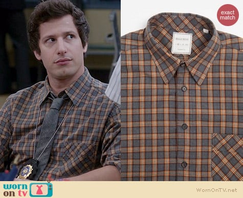 Billy Reid Walland Dusty Plaid Shirt worn by Andy Samberg on Brooklyn 99