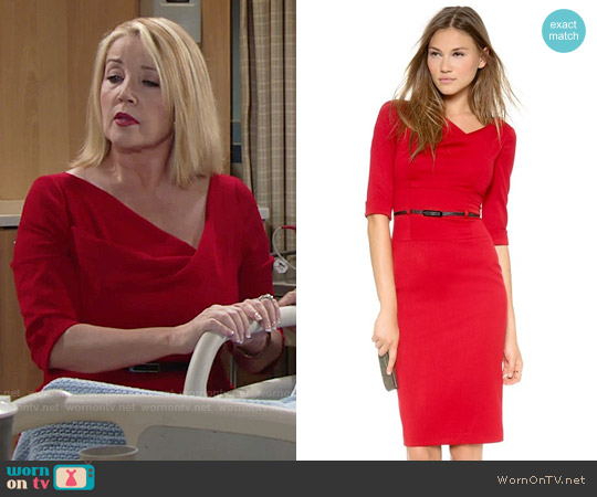 Black Halo 3/4 Sleeve Jackie O Dress worn by Nikki Reed Newman (Melody Thomas-Scott) on The Young and the Restless