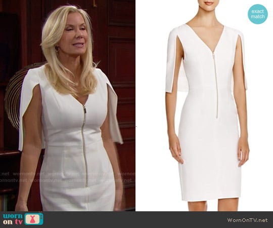 Black Halo Carissa Cape Dress worn by Brooke Logan (Katherine Kelly Lang) on The Bold and the Beautiful