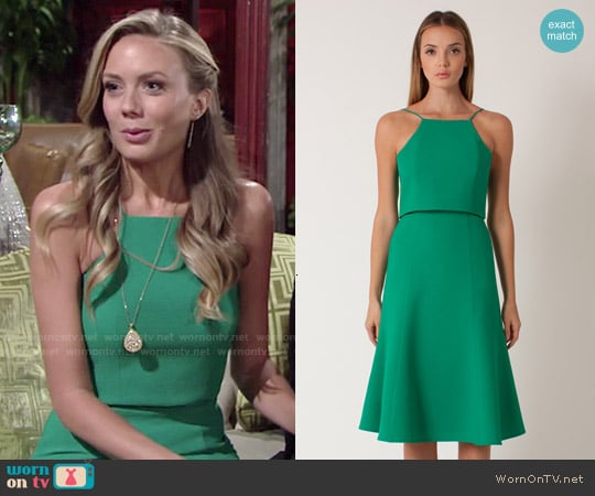 Black Halo Devine Dress in Green Cove worn by Abby Newman (Melissa Ordway) on The Young and the Restless