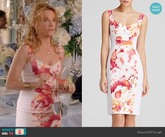 Black Halo Sadie Color Block Sheath worn by Kathryn Kennish (Lea Thompson) on Switched at Birth