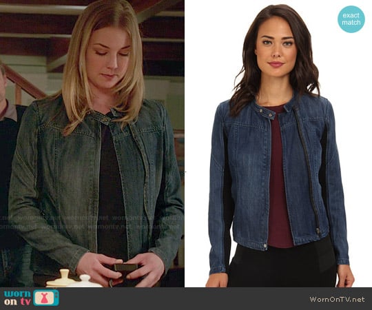 Blank NYC Denim Jacket w/ Neoprene worn by Emily Thorne / Amanda Clarke (Emily VanCamp) on Revenge