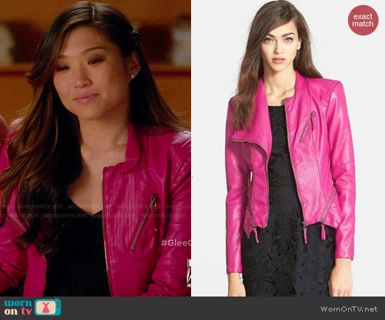 BlankNYC Faux Leather Jacket worn by Tina Cohen-Chang (Jenna Ushkowitz) on Glee