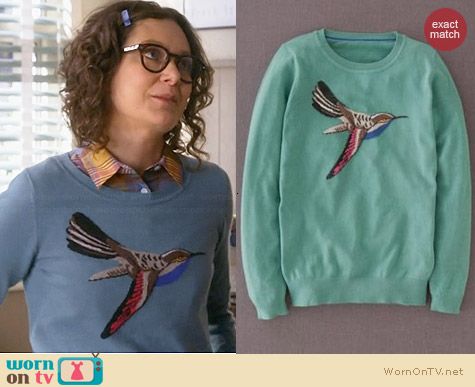 Boden Bird Sweater worn by Sara Gilbert on Bad Teacher