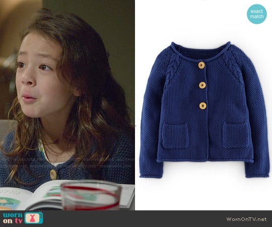 Boden Cable Knit Detail Button Cardigan worn by Lily Tucker-Pritchett (Aubrey Anderson-Emmons) on Modern Family