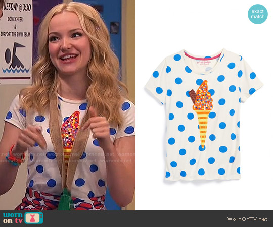 Boden Girls' Twinkly Applique Tee worn by Liv Rooney (Dove Cameron) on Liv and Maddie