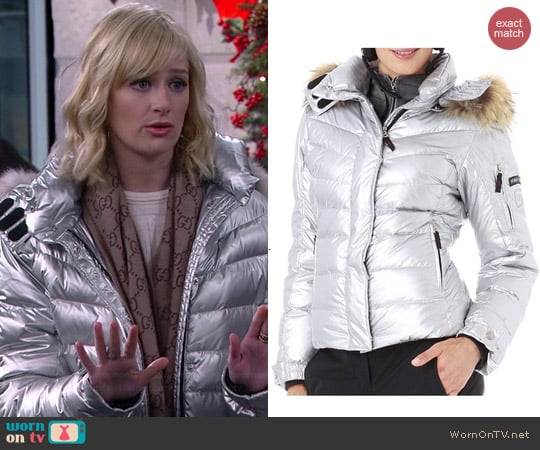 Bogner Fire & Ice DP Down Jacket with Fur worn by Beth Behrs on 2 Broke Girls